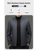 Men's Winter Wool Blend Stand Collar Short Jacket, Middle-Aged Casual Warm Thick Coat