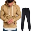 Men's  Winter Pocket Sweatshirt Top Pants Sets Sports Suit Tracksuit