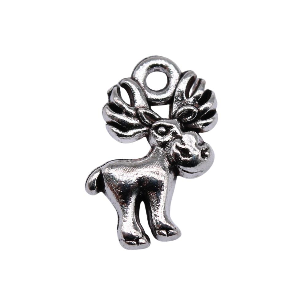 

10шт подвески в виде лося античное серебро цвет цинковый сплав 16х10мм
