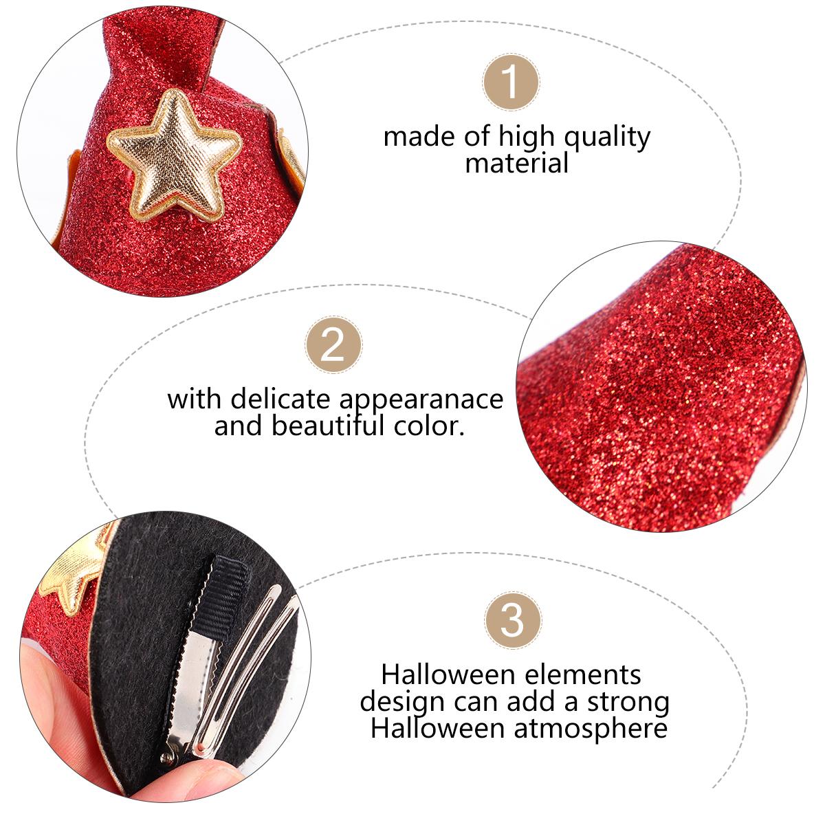 

3Pcs Halloween Mini Hat Hair Clips Cute Accessory for Children and Baby Girls Party Hat Hair Clip Headdress for Baby красный