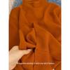 Orange Semi-High Neck Slim Fit Long Sleeve Knitted Sweater for Autumn/Winter