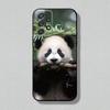 Cute Panda Phone Case For Samsung S25,24,23,22,21,20,10,10E,9 Plus FE Note 20 Plus Soft Black Cover Shell