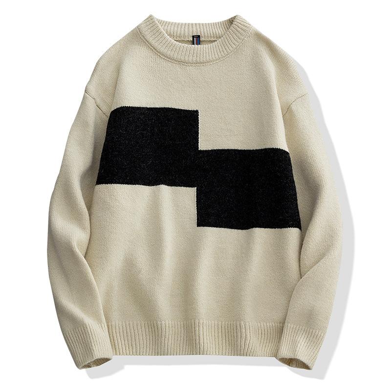 Winter Men 'S Round Neck Thicken Sweater Loose Knitwear Sweater Warm Bottoming Shirt 
