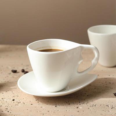 Shangqi European Style Ceramic Latte Cup with Saucer