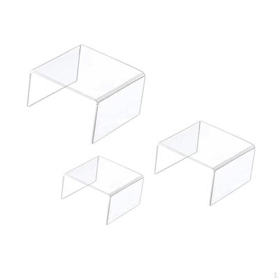 3 Pieces Acrylic Risers Cupcakes Holder Clear Shelf Multi Use Display Stands Perfume Organizer for