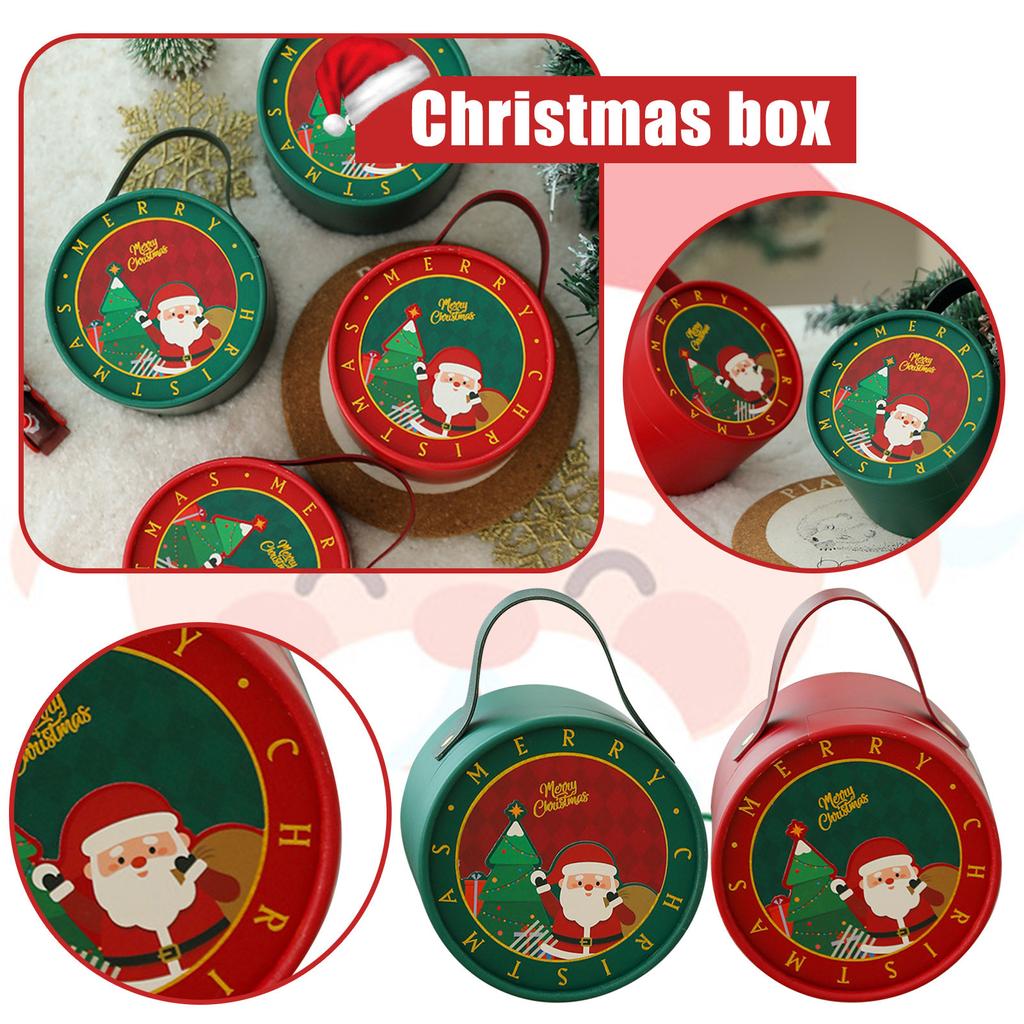 New Christmas Candy Box, Christmas Gift Box, Cardboard Candy Box With Leather Handle, Holiday Party Gift Supplies Christmas Gift Box