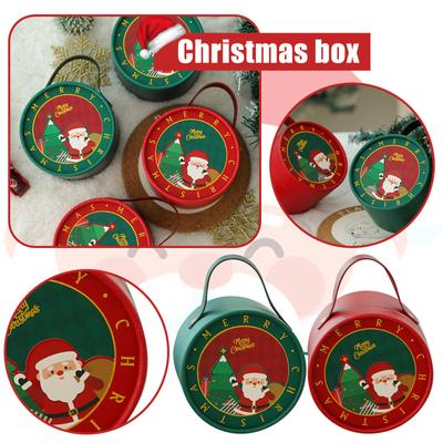 Neue Weihnachtsbonbonschachtel, Weihnachtsgeschenkschachtel, Bonbonschachtel aus Karton mit Ledergriff, Weihnachtsgeschenkschachtel für Partys