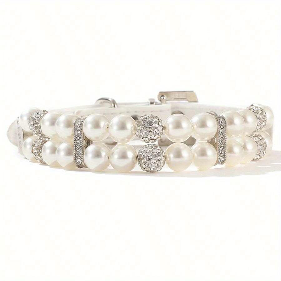 Faux Pearl Pet Collar