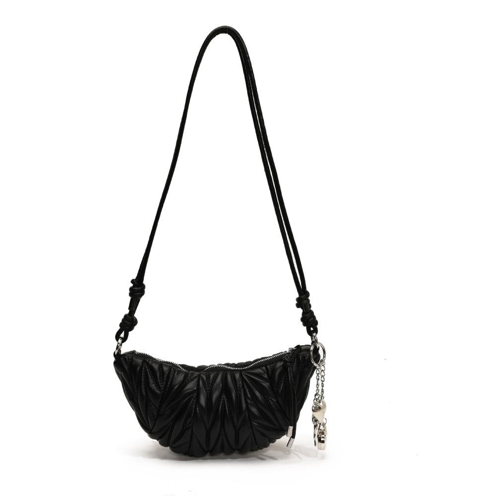 

с подвеской сумка-круассан через плечо коричневая панк-стиль сумки простые ПУ сумки-пельмени подарок