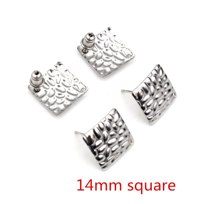 20pcs 316L Stainless Steel Geometric Earring Stud Earring Posts Connector Fashion Styles DIY Jewelry Making Findings Accessories