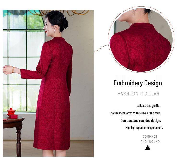 Elegant Two-Piece Mother of the Groom Dress for Autumn/Winter – Slim Fit, Plus Size Available