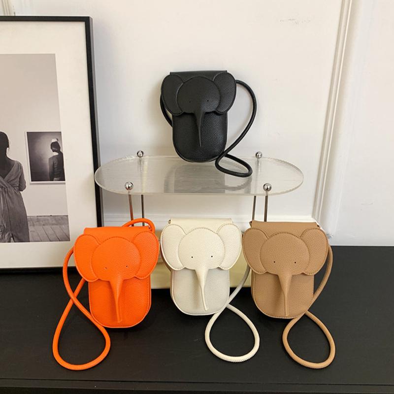 PU-Leder Baby Elefant Münzbörse Damen Tasche Anhänger Kreativer Kartenhalter Aufbewahrung Lippenstift Umschlag Reißverschluss Geldbörse