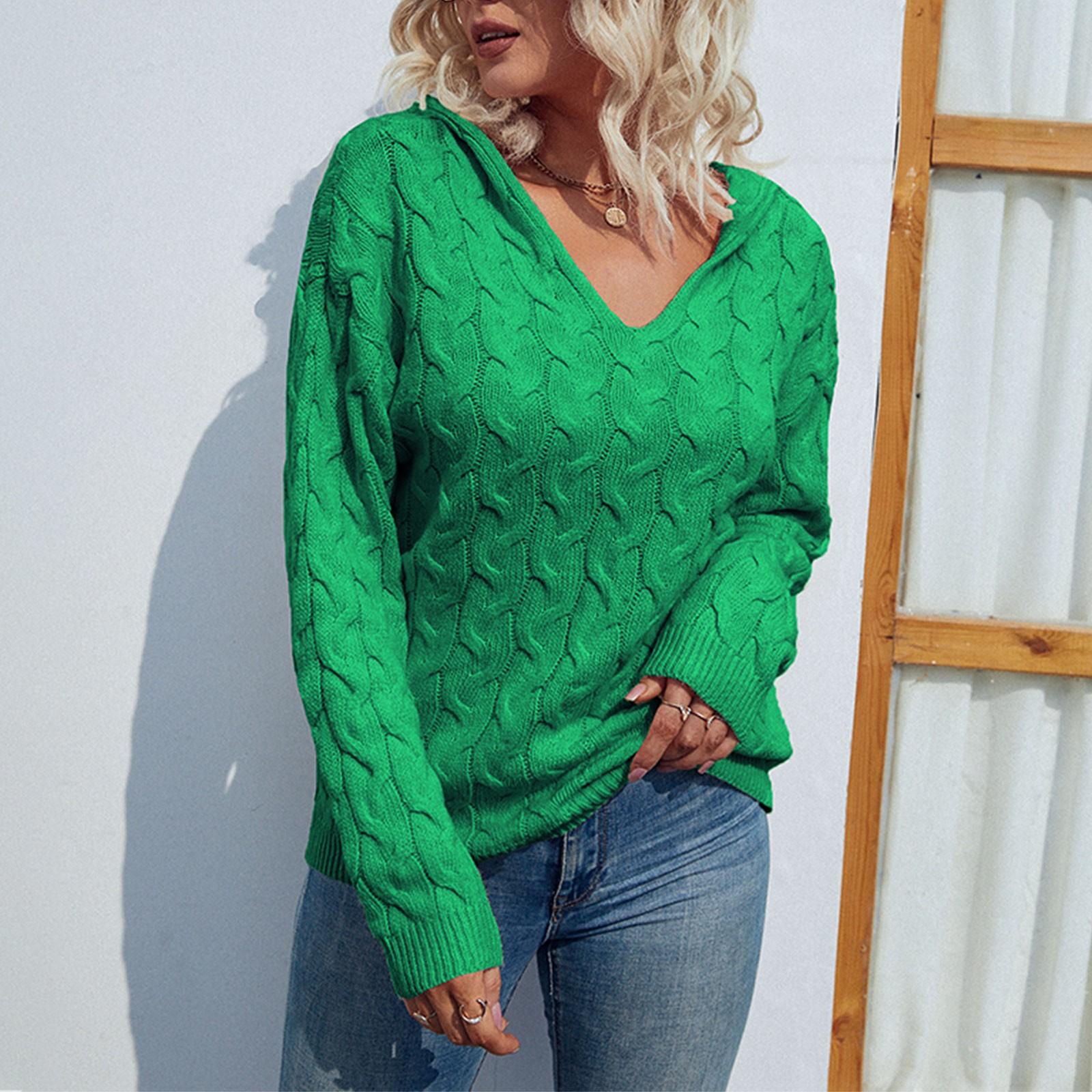 

Women s Button Solid Color Long Sleeve Cardigan Women s Knit Sweater L зелений
