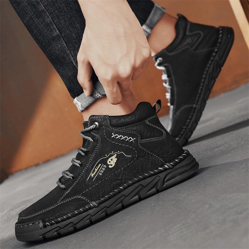 39-48 Spring/fall Mens Hip-top Leather Boots Men Boots Leather Casual Leather Shoes Men Ankle Boots