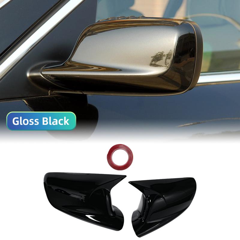 

2PCS Car Side Door Rearview Side Balck Carbon Mirror Cover Caps For BMW 3 Series E46 2 Doors 7 Series E65 E66 E67 E68 2001-2008