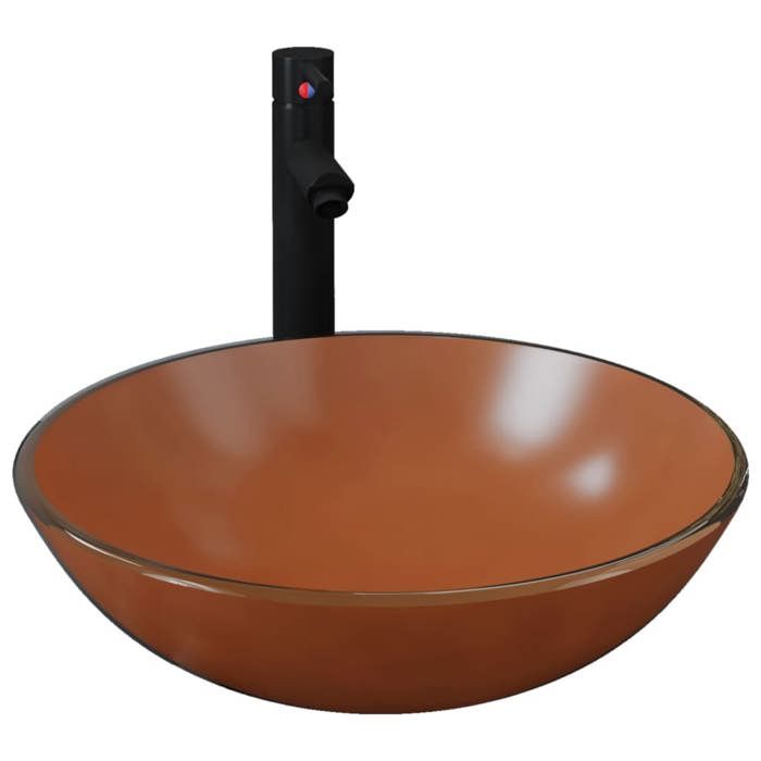 VidaXL Lavabo de Bain avec Robinet et Drain à Poussoir Vasque à Poser de Toilette Lave-mains de Salle de Bain Lavabo de 3098455