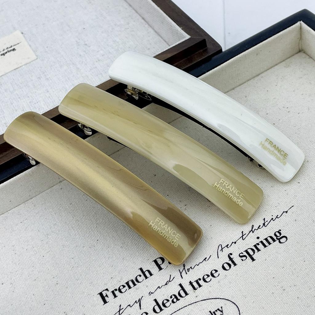 Korean New Design Retro 8.5cm Strip-Type Hair Clip high Ponytail Clip Fashion Acetic Acid Spring Clip Hair Accessories