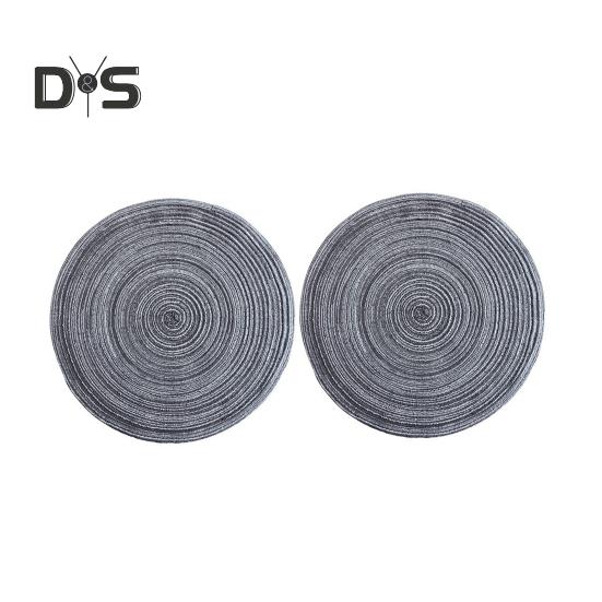 2 Pcs Anti-Slip Round Table Mat Set Woven Placemats Dining Table Non-Slip Coasters for Kitchen Heat Resistant Bowl Pads Drink Mats