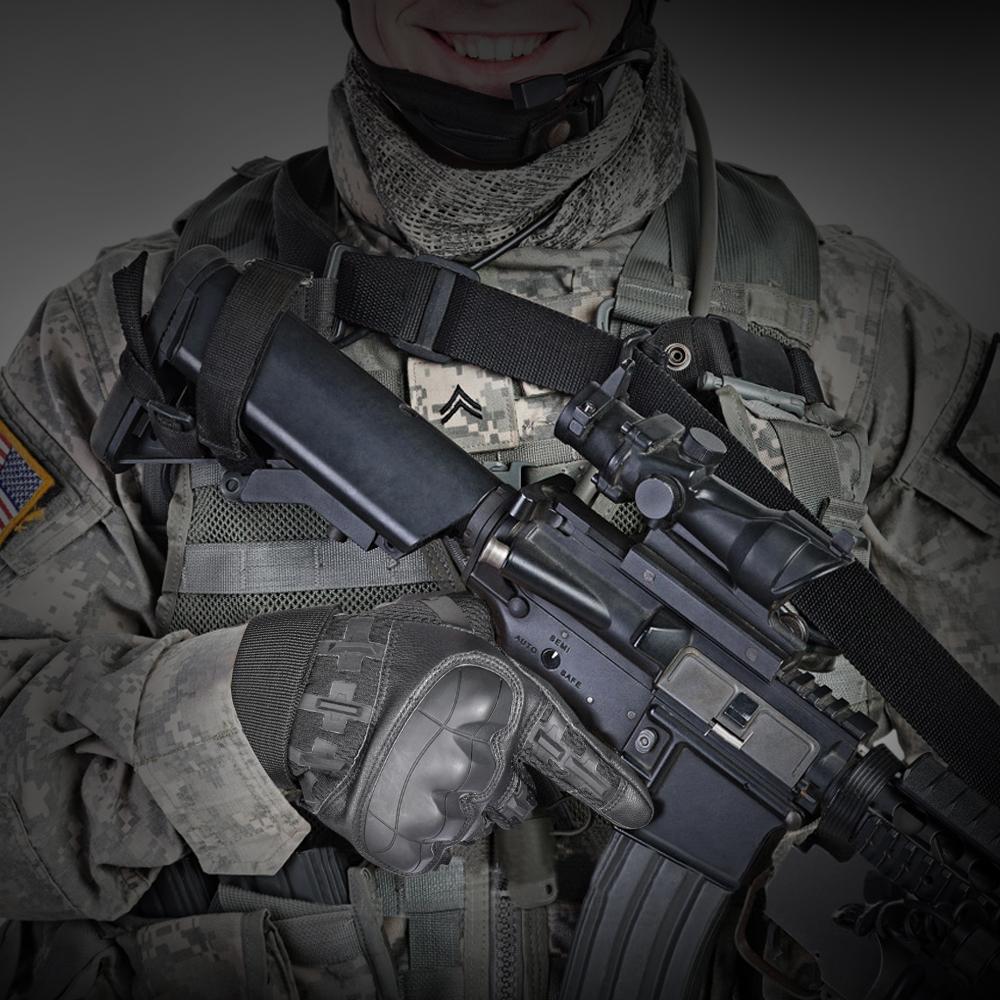 PU Leather Full Finger Touch Screen Gloves Hiking Cycling Training Climbing Airsoft Hunting Non-slip Protective Gear