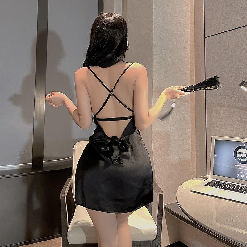Sex underwear new female sexy lace spice girl hip wrap dress cheongsam high split uniform set