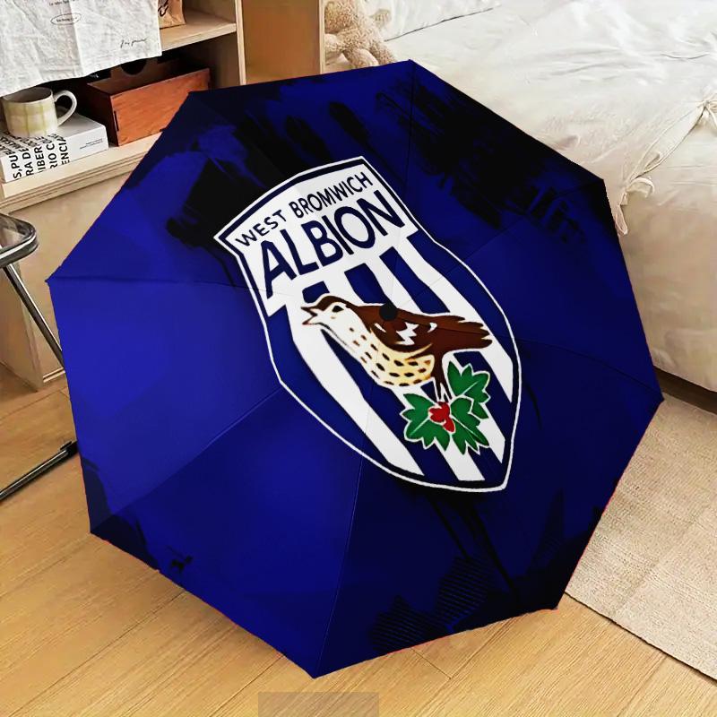 Bromwich Albion  Automatic Folding Umbrella - 8-Rib Travel Umbrella with Auto Open/Close & Portable Gifts for Holidays or Birthdays