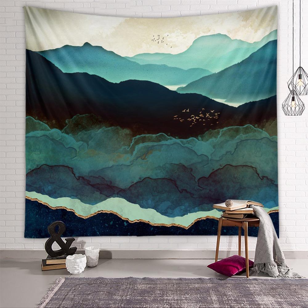 

Natural Scenery Sunset Scenery Tapestry Bohemian Art Mountain Tapestry Living Room 73*95CM-Style 3