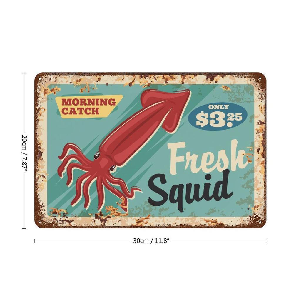 1-Pack Distressed Nostalgia Metal Sign, 20×30cm and 30×40cm, Aged Rustic Wall Decor for Cafe, Pub or Kitchen