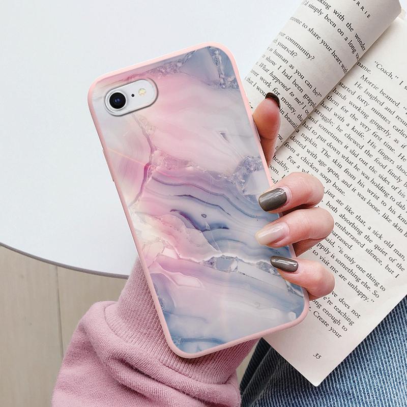 Fashion Marble Cover For iphone SE 2020 7 8 Plus Soft Protective Cases Silicone Coque Bumper Fundas For iphone 8+ SE2020 Shell
