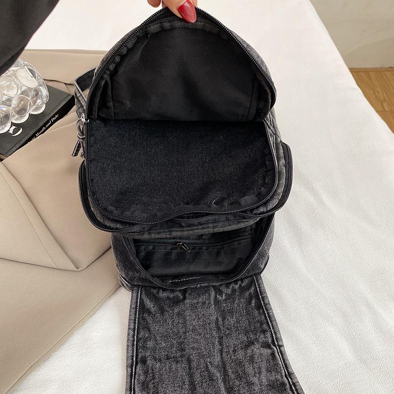 Vintage Denim Backpack Women's Chest Bag Travel Bag Multifunctional Shoulder Bag
