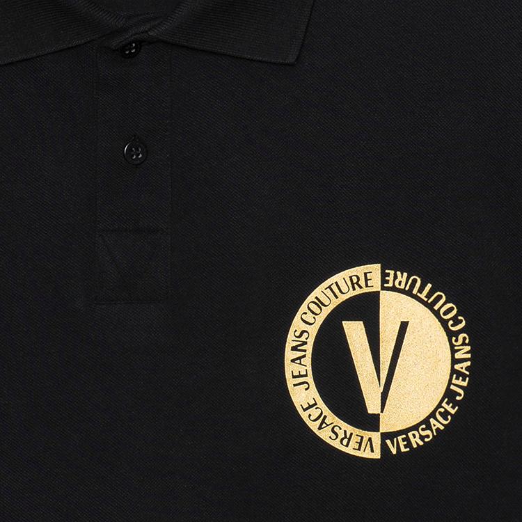 Versace Jeans Couture Koszula Polo Męska SS23 Czarna 74GAGT10-CJ01T-G89