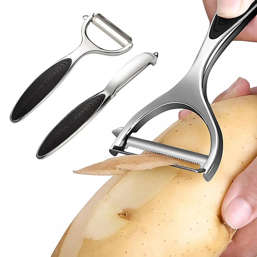 Two-piece Stainless Steel Peeler Zinc Alloy Blade Multifunctional Vegetables and Fruits Peeling Knife Household Kitchen Tools