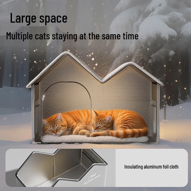 All-Season Waterproof Heart Cat Tent: Warm, Enclosed, Bite-Resistant, and Weatherproof Shelter
