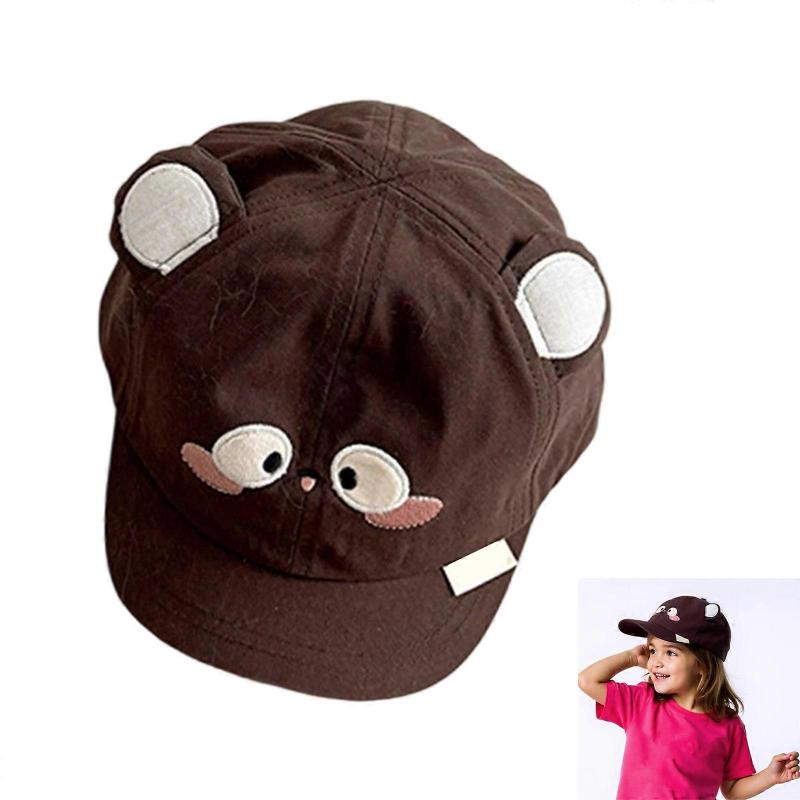 Adjustable Animal Design Baby Cotton Hat For Sun Protection And Outdoor Play Soft Breathable Infant Headwear  Pink