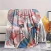 1Pc Cartoon Print Flannel Blanket, High quality Comfortable for All Seasons, Home Decor, Warmth and Comfort, Perfect for Christmas Birthday Gift