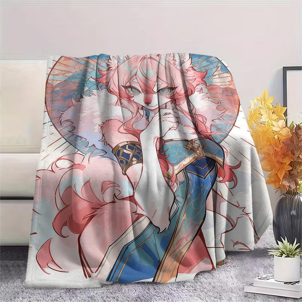 1Pc Cartoon Print Flannel Blanket, High quality Comfortable for All Seasons, Home Decor, Warmth and Comfort, Perfect for Christmas Birthday Gift