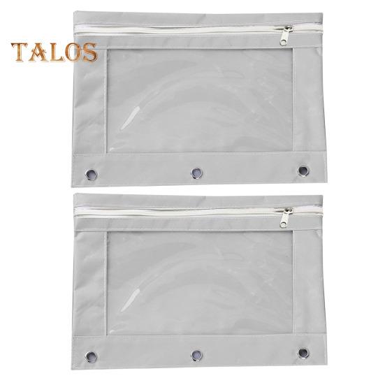 Federmäppchen mit 3 Ringen und transparentem PVC-Fenster, wasserdichtes Federmäppchen aus Oxford-Stoff, große Kapazität, Schreibwarentasche mit Reißverschluss für die Schule