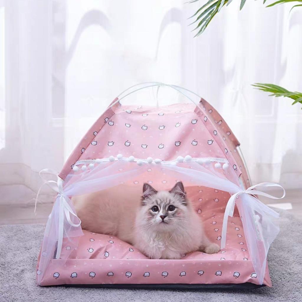 Sweet Princess Cat Bed, Foldable Tent, Dog House, Kitten Basket Beds, Cute Cat Houses, Home Cushion, Pet Kennel Products