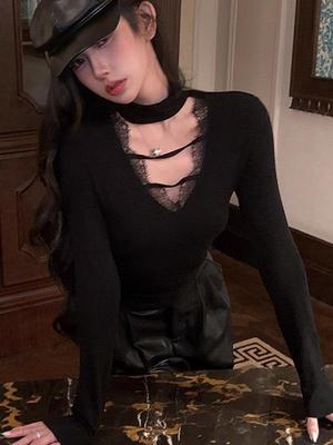Autumn/Winter Spicy Girl Slimming Cropped Long-Sleeve T-Shirt for Women - Stylish, Versatile Base Layer Top
