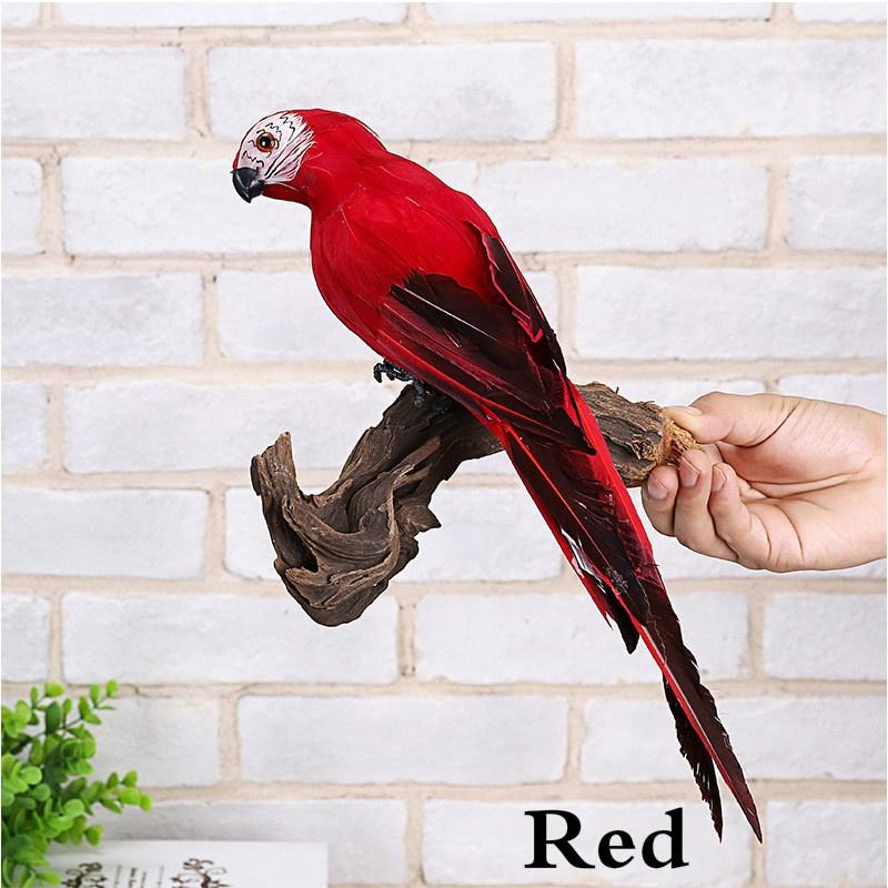 2pcs 25cm Rural Gardening Decoration Simulation Bird, Macaw Feather Handicraft, Home Living Room Decoration And Landscaping Props