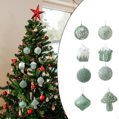 8Pcs Christmas Tree Decorations Hanging Pendants Xmas Decor Ball Ornaments for Birthday