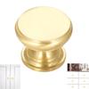 Lemfema 10-Piece Set of Brass Gold Pull Handles, European Style, 20*16mm, Drawer Knobs with 3 Screw Sizes, for Cabinets, Dressers, and Cupboards, Gold
