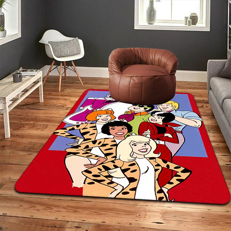 Josie and the Pussycats-inspired art Rug Floor Mat for Living Room or Bedroom Soft and Comfortable Carpet a Gift for Birthday and Holiday.