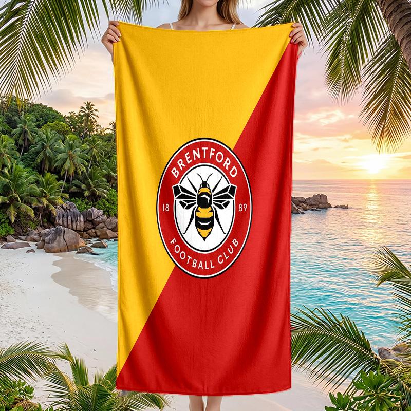 Brentford Football Beach Towel Soft Microfiber Summer Towel Quick Dry Absorbent Towel for Beach Swimming Pool Travel