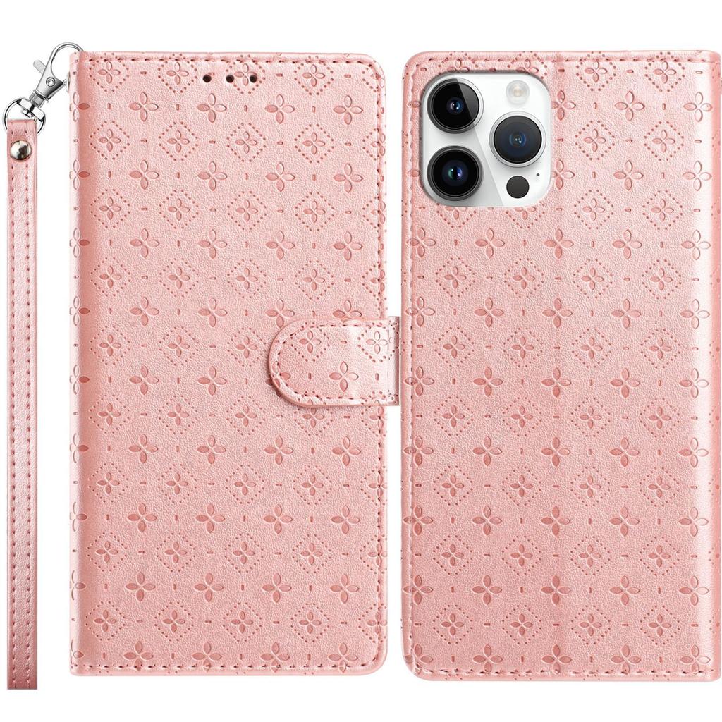 Applicable To iPhone17 Leather Case, Samsung S26 Four-leaf Clover Embossed Card Wallet Case MOTO G06
