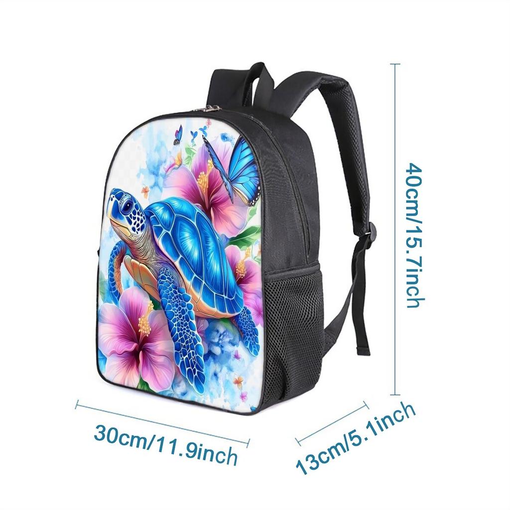 Sea Turtle Coral Print Single Layer Backpack Simple Style for Boys/Girls Children Best Gifts 2D Flat Cartoon School Bags