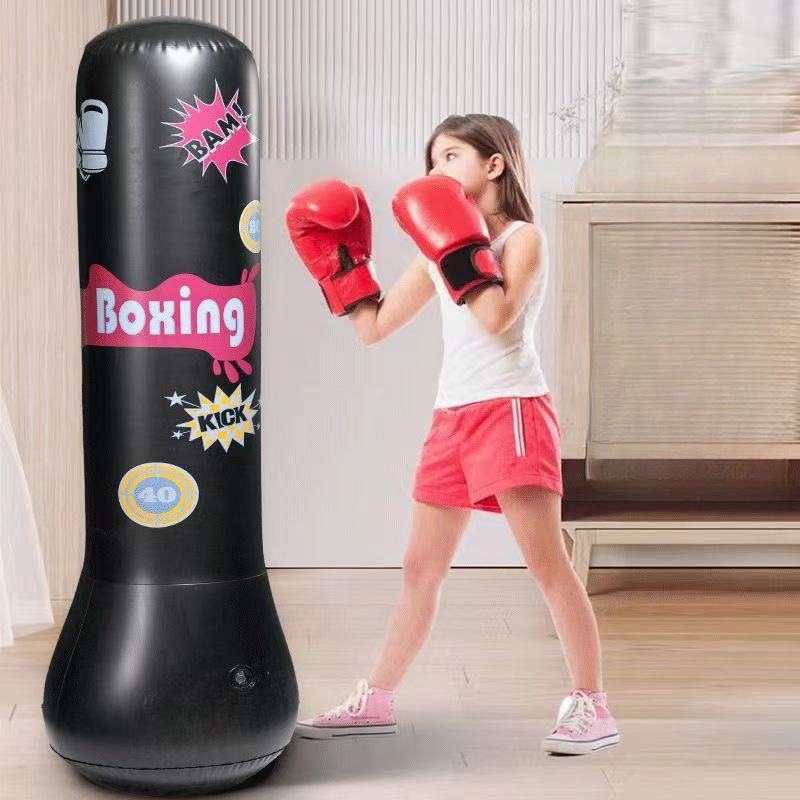 Sac de Box Gonflabil de Pumn Antrenament Fitness Sac de Box Pvc Sporturi Luptă Coloană Jucărie Copii Box Luptă Presiune Sac de Nisip