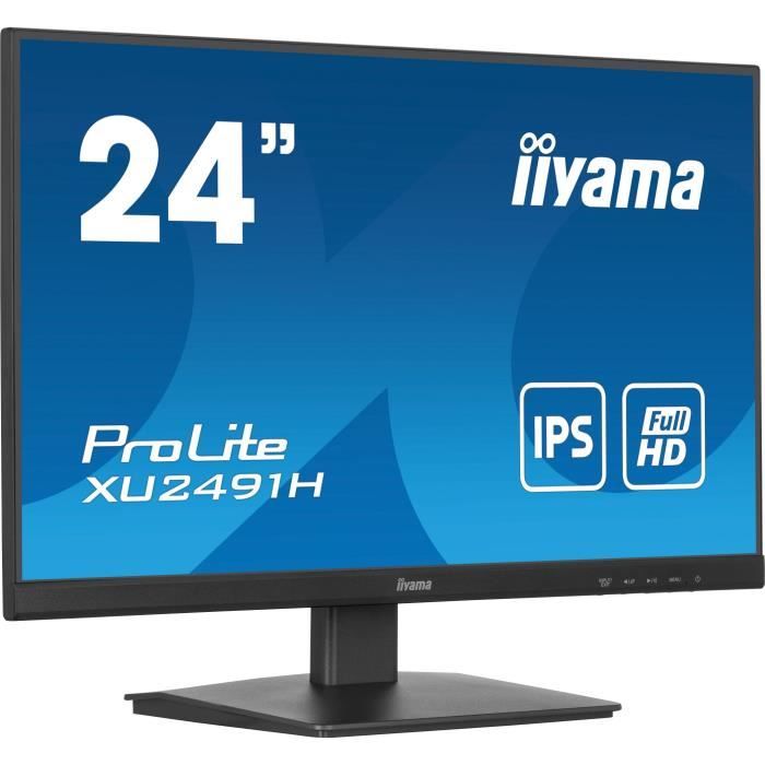 Écran PC - IIYAMA - XU2491H-B1 - 23,8" FHD - IPS - 100Hz - 0,5ms - HDMI/DP - VESA 100x100 - Noir