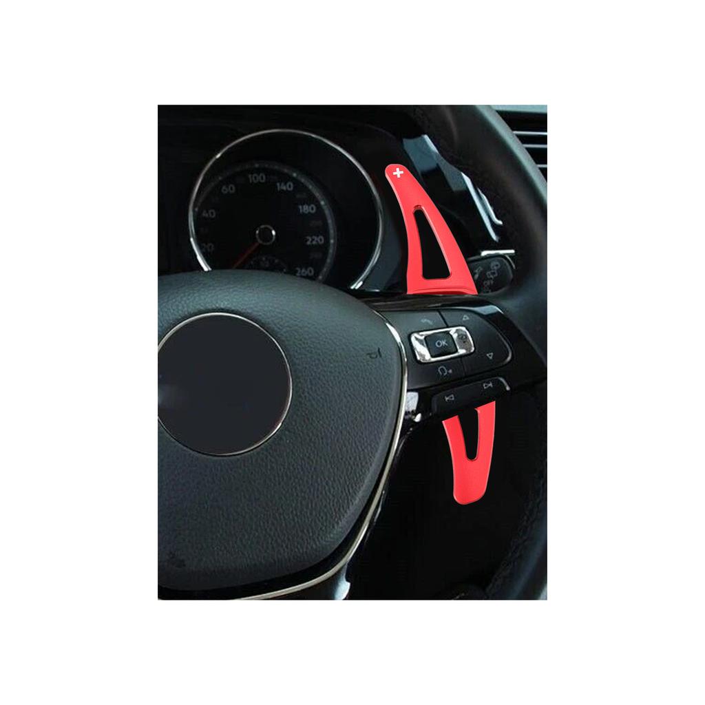 Steering Wheel Paddle Shifter Extension For VW Golf 8 Tiguan Aluminium Red