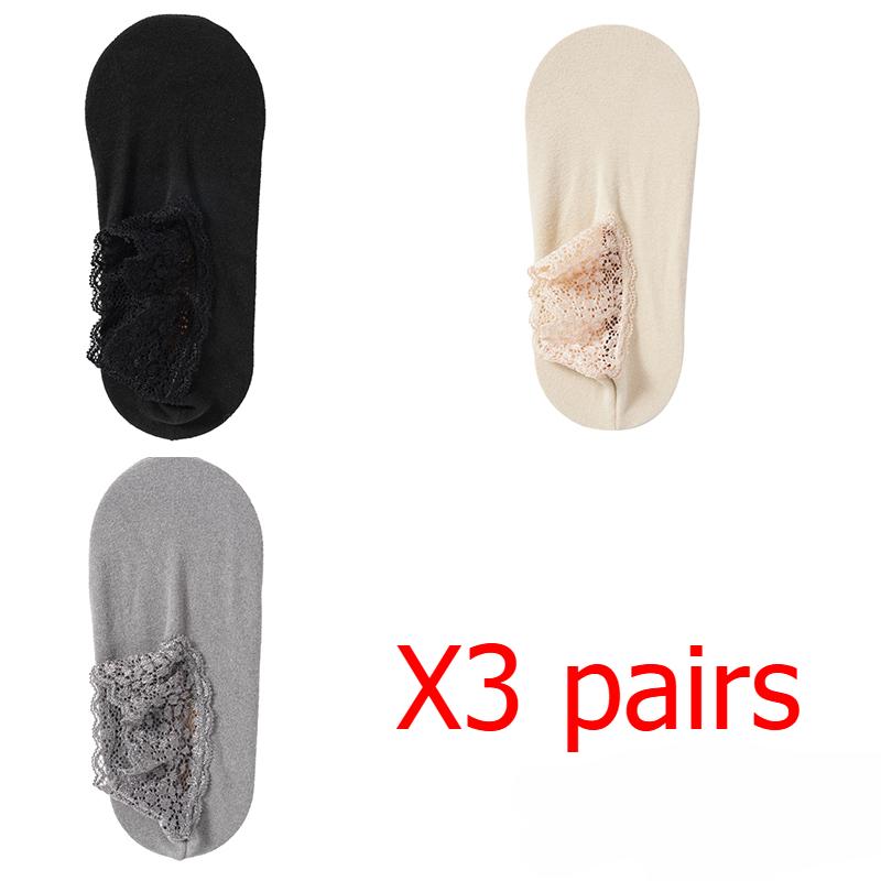 Women's Autumn Winter Thickened Warm Fleece Socks Lace Ankle Socks Non-slip Floor Socks