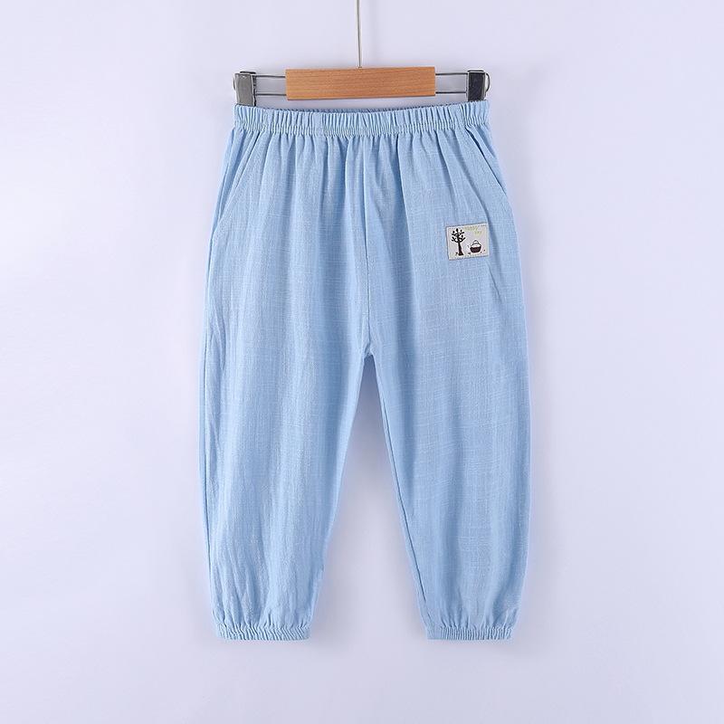Summer Kids Loose Wide Leg Pants Linen Lantern Sleepwear Boys Girls Casual